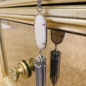 Rare Kendra Scott Rayne Necklace- White/Silver